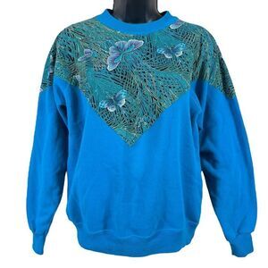 Vintage Blue Butterfly Sweatshirt